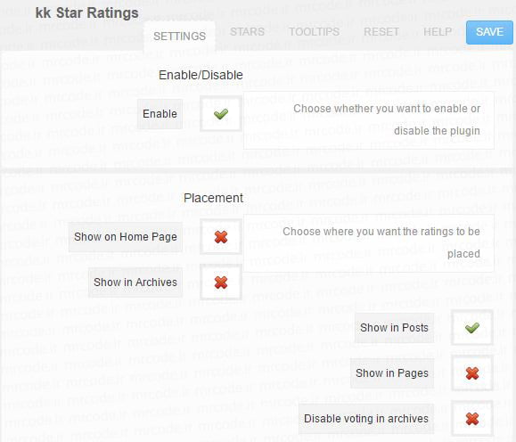 تنظیم افزونه kk Star Ratings