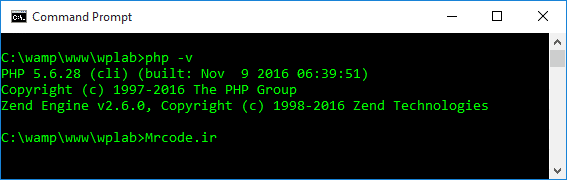 خروجی دستور php در کامند پرامپت ویندوز