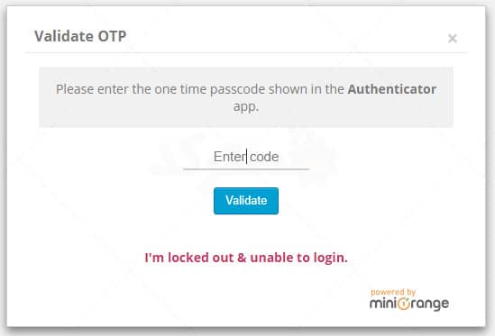 وارد کردن کد یک بار مصرف OTP جهت دسترسی به پنل مدیریت سایت