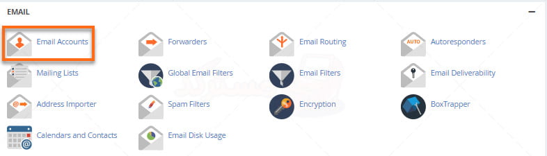 cpanel email section